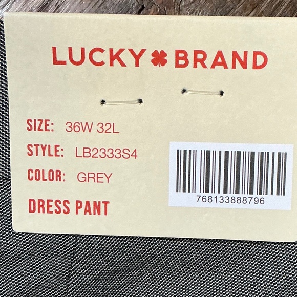 Lucky Brand Dress Pants NWT 30x32 Gray Tailored Trousers - Picture 4 of 9